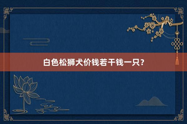白色松狮犬价钱若干钱一只？
